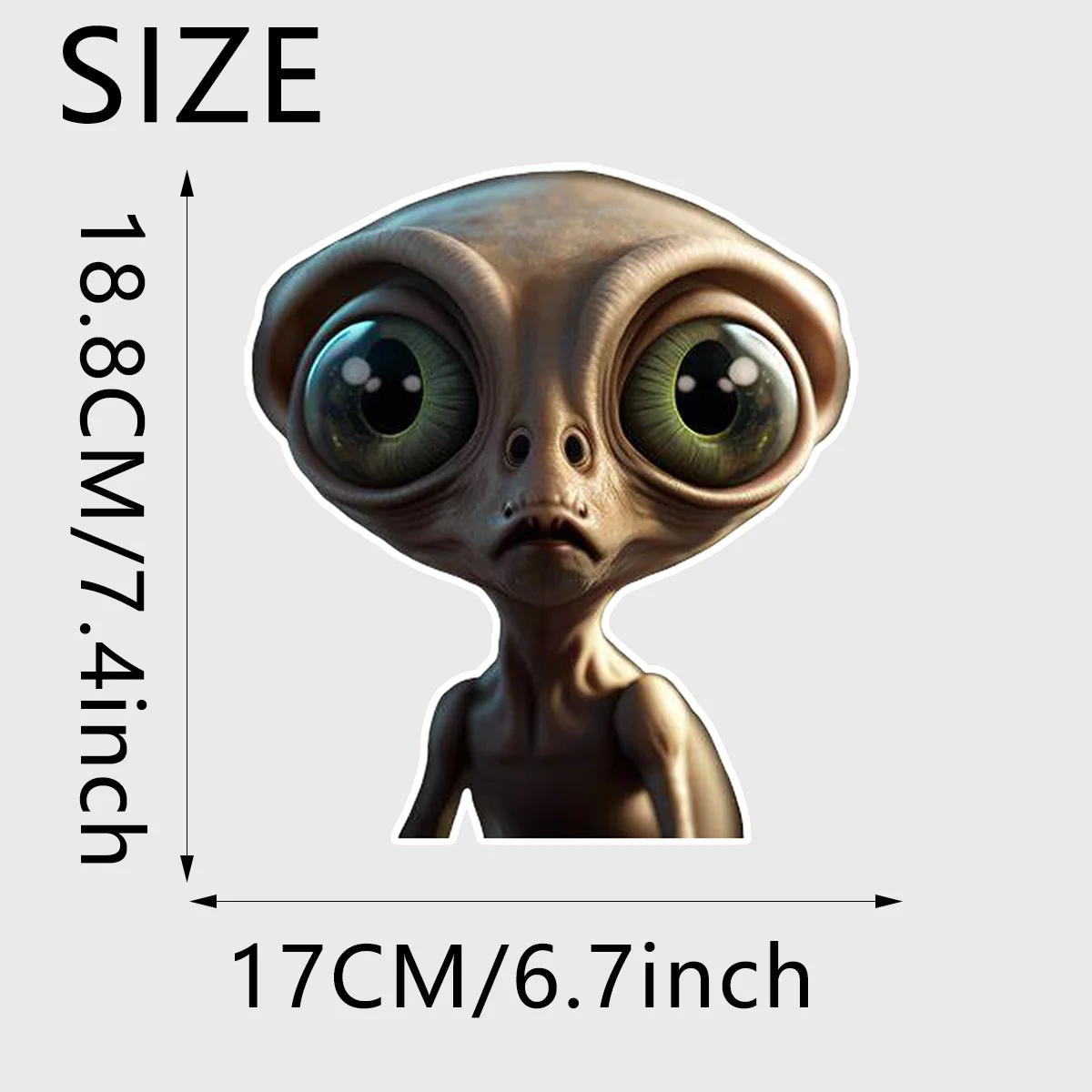 1pc-17x18.8cm Use our cute, fun, humorous alien stickers to make your car stand out - suitable for all vehicles  J-419