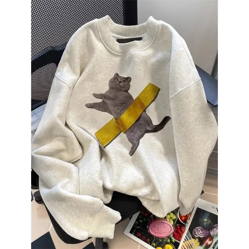 Round Neck Sweater for Men and Women Pure Cotton Korean Edition Ins Top Couple Long Sleeved Coat Ins Style Spring and Autumn top