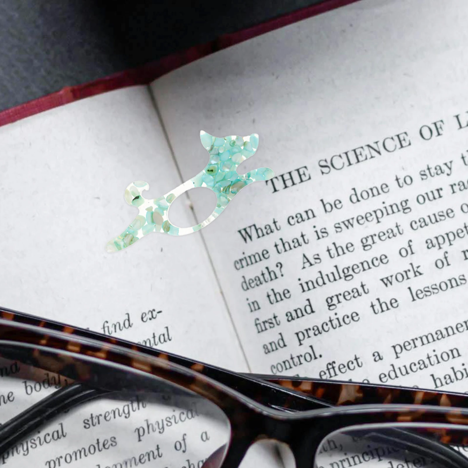 Soporte de página con anillo para pulgar, ayuda de lectura portátil en forma de perro, soporte de página para libros para estudiantes, escritorios, profesores, marcapáginas para libros