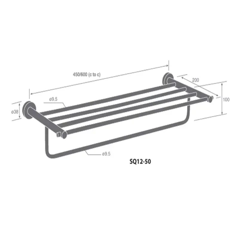 Modern Design Powder Coating Zinc Alloy Toilet Towel Rack With Bar Towel Rail Accessories Towel Rack Bathroom