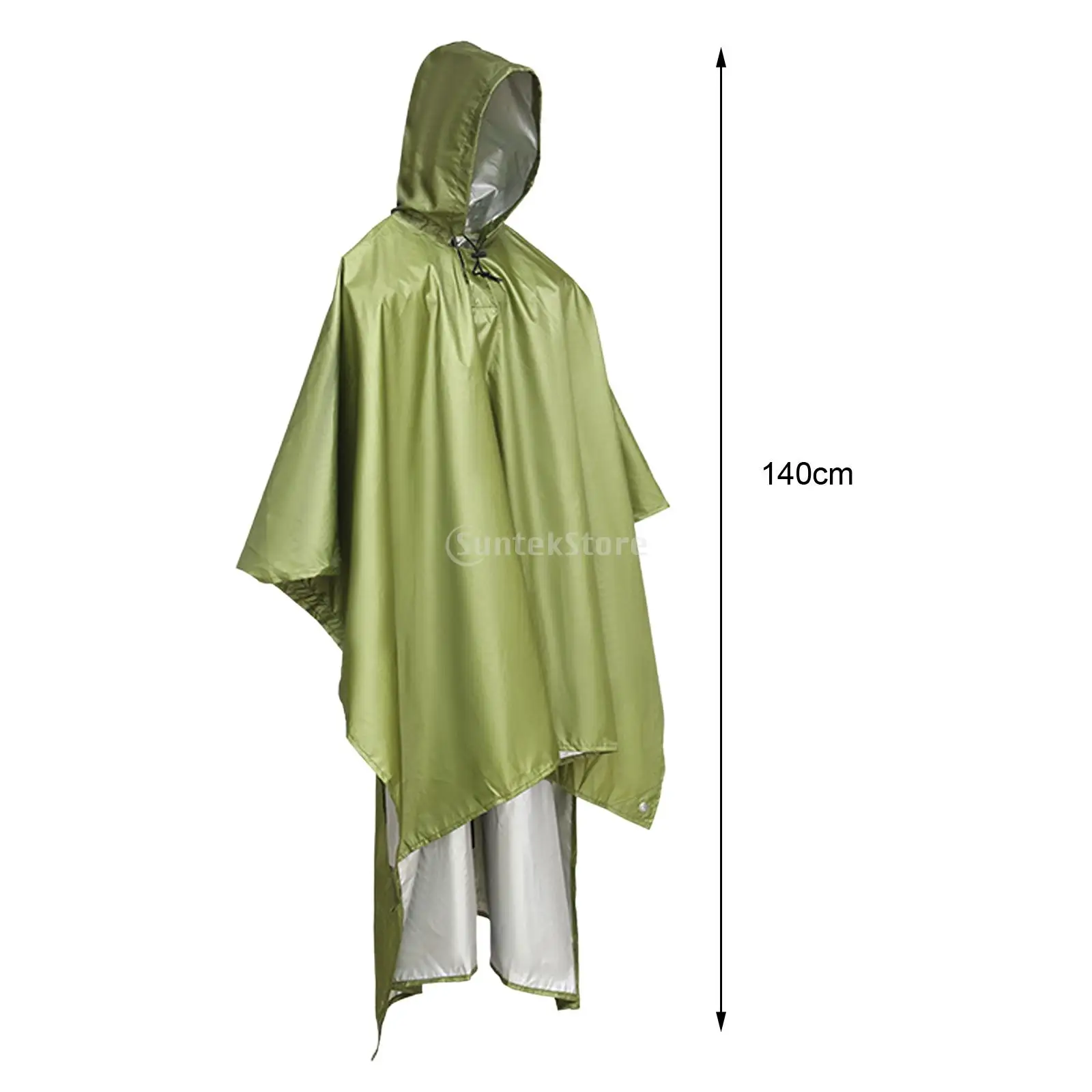 Rain Poncho Coat Reusable Tarp Lightweight Shelter for Adult Unisex Outdoor Multipurpose Multifunction Backpack Hiking