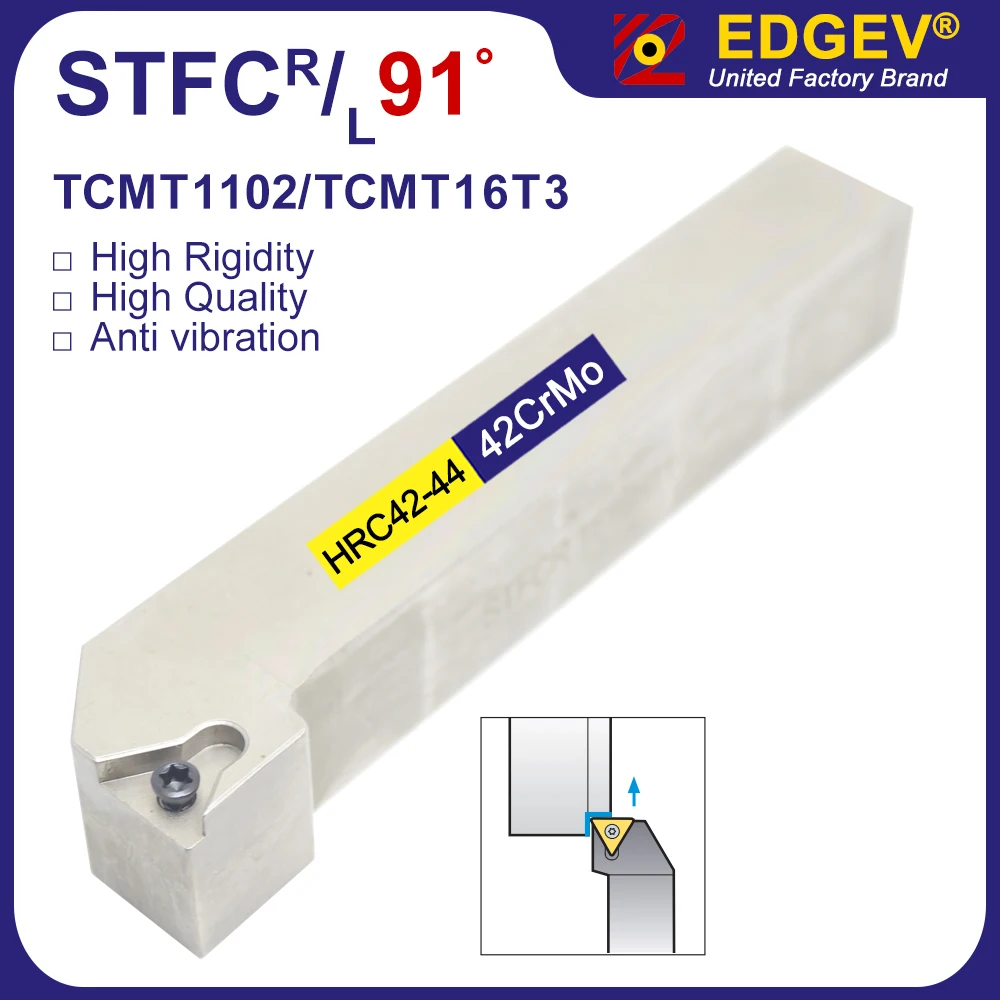 

STFCR1212 STFCR1616 STFCR2020 STFCL2020K16 STFCR2525 screw type external turning tool STFCR metal lathe tool holder TCMT cutter