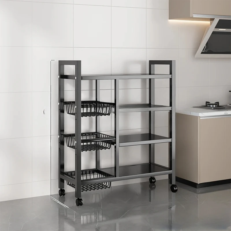 

Kitchen storage rack, floor to floor, multi-layer vegetable storage, household multifunctional mobile wall, miscellaneous items