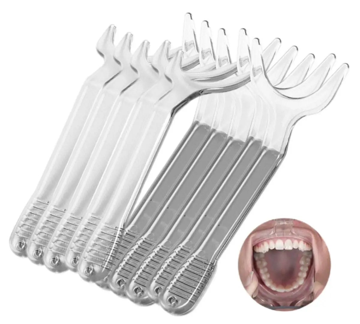 

10Pcs Dental Clear Photography Cheek Lip Retractor Double Head Intraoral Mouth Opener