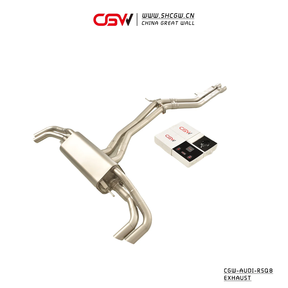 Active Sound 304 Stainless Steel Racing Muffler Exhaust Pipes Catback System for  RS Q8 4.0T 2019-2024 Electric Valves