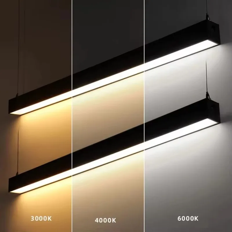 Modern Rectangle LED Linear Light Dimmable Indoor Snooker Chandelier Pool Table Ceiling Pendant Lamp for Billiards Room Lighting
