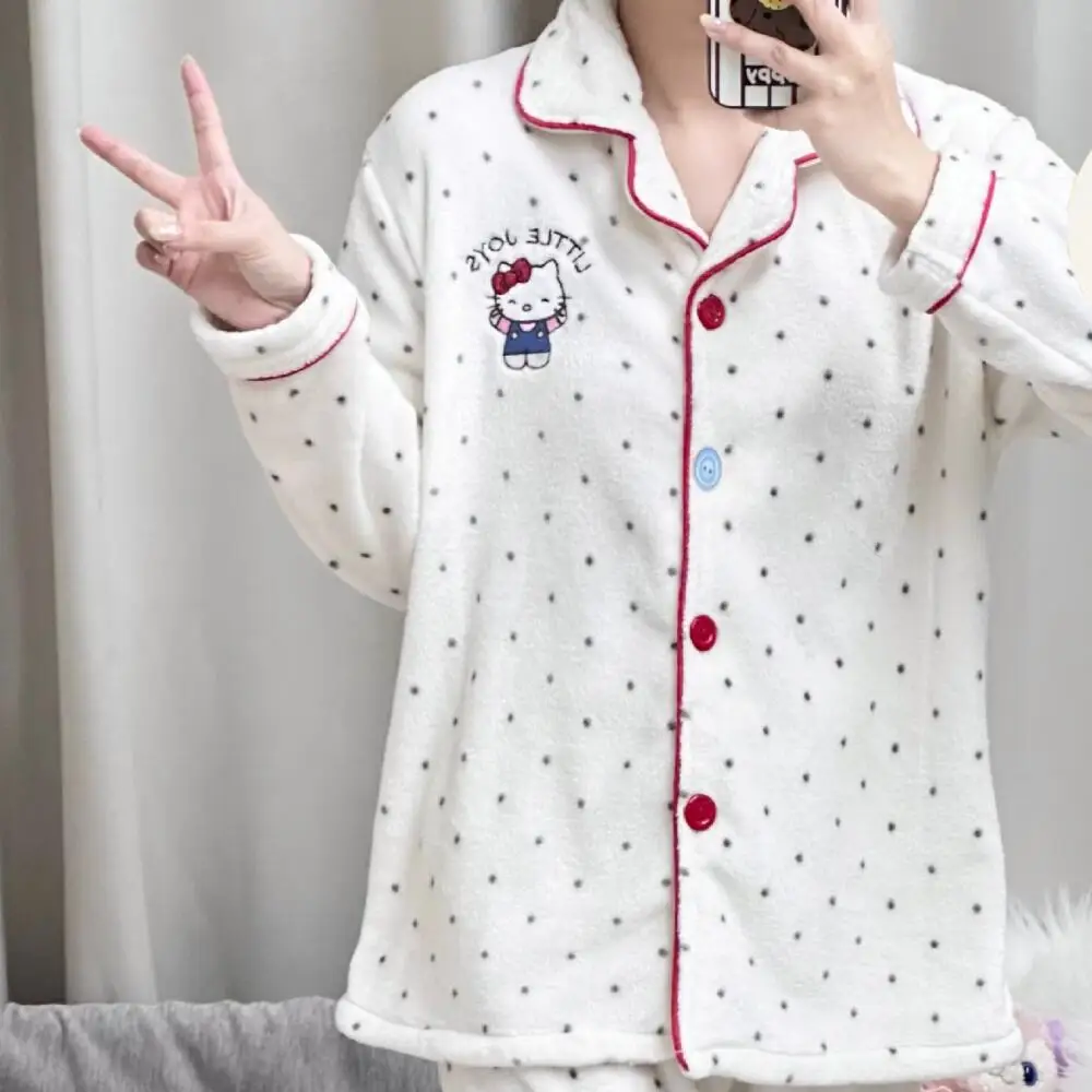 Anime Hello Kitty Pyjama Broek Cartoon Kawaii Stijl Ijs Zijde Vrouwen Pyjama Student Nachtkleding Sweetheart Meisje Pyjama Sets