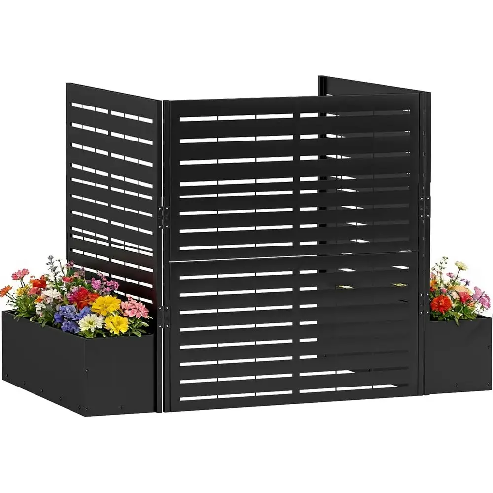 

Черная металлическая 3-панельная наружная крышка переменного тока с кашпо, 40,7 Вт x 39,5 ч.