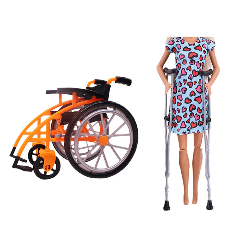 1Set Miniatur Faltbare Rehabilitation Rollstuhl DIY Realistische Krücke Modelle Spielzeug Puppen Zubehör Dekorativ