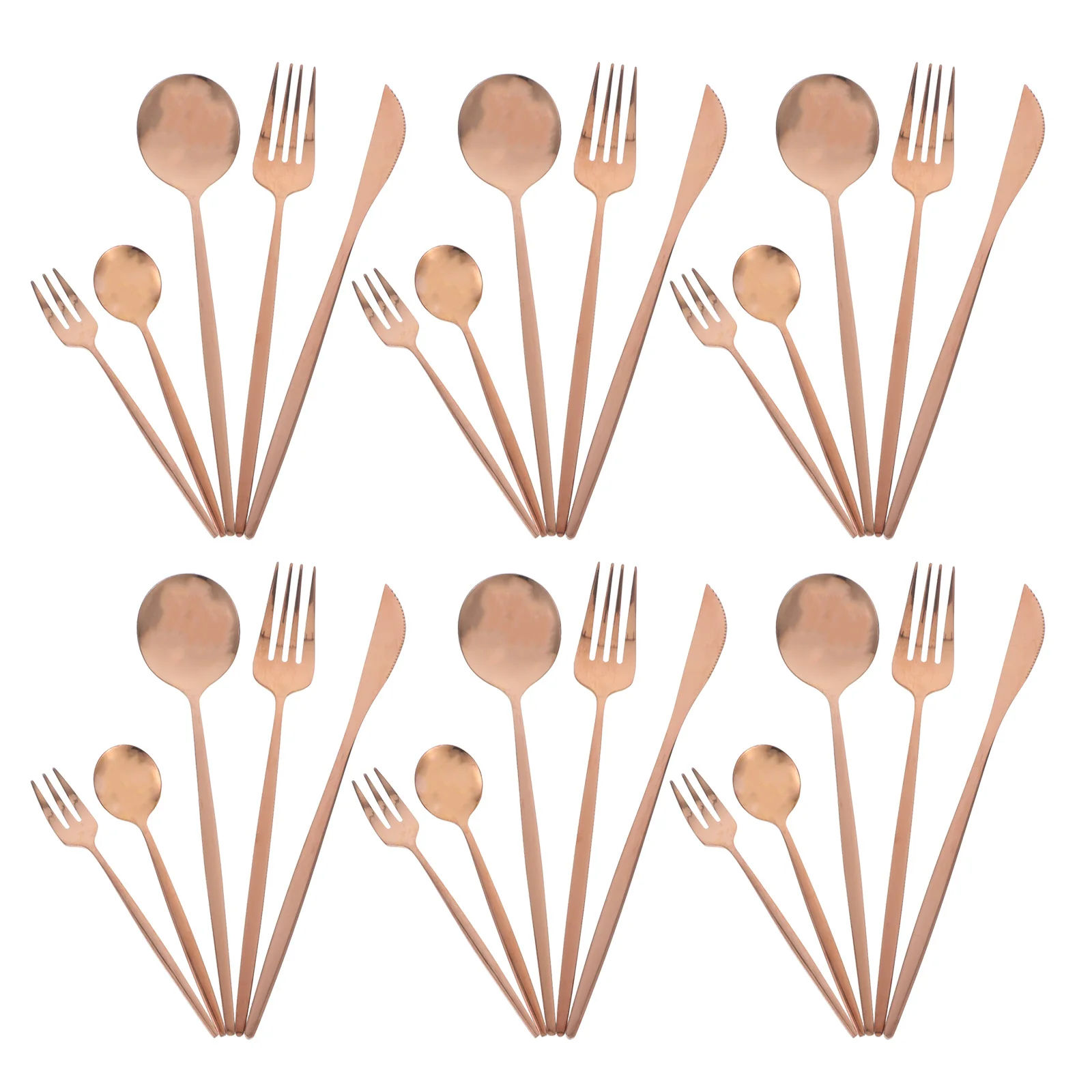 

30 Pieces Stainless Steel Tableware Set Rose Gold Cutlery Set Elegant Fork Spoon Knife Kitchen Dinnerware Forks Spoons Knives