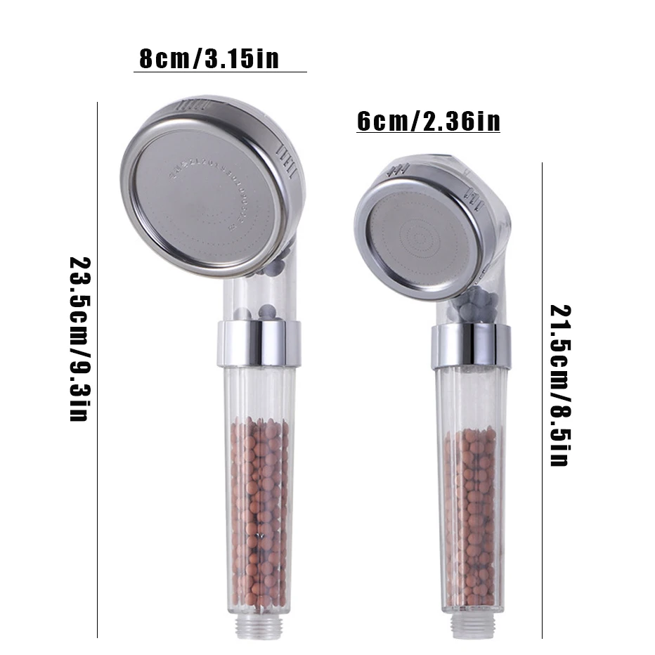 Ionic Filtration Shower Head High Pressure Detachable Water Saving and Stone Filter Beads Shower Head Ionic Filter Spray Shower