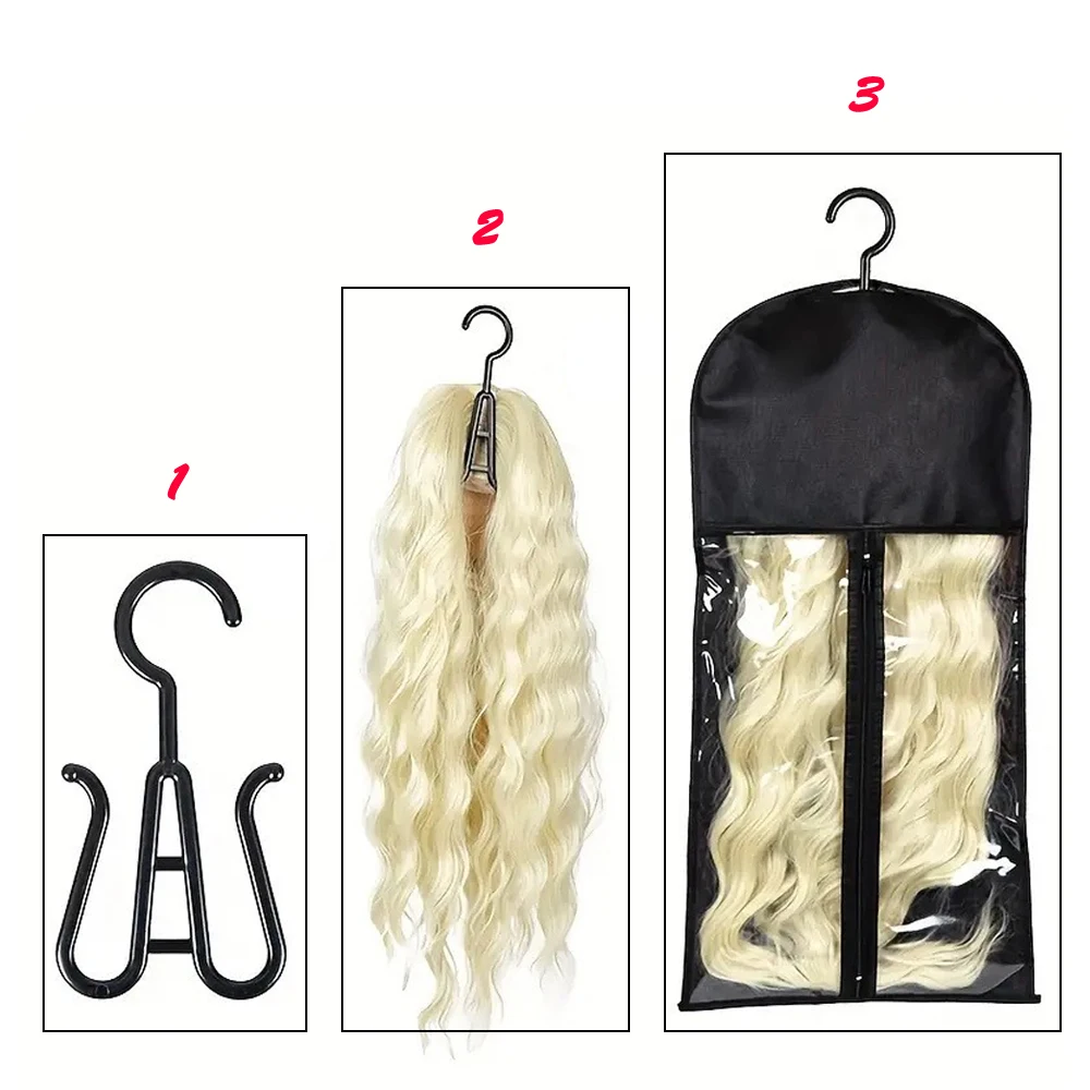 Wig Holder Portable Storage With Hanger Hair Extension Holder For Styling Wig Accessories Shoes Hanger