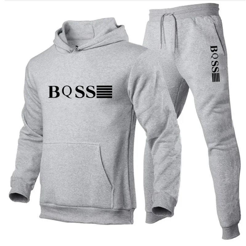 2024 Herbst/Winter Herrenmode Sport Hoodie Lässiges Outdoor-Fitness-Jogging-Sweatshirt + Sporthose zweiteiliges Set