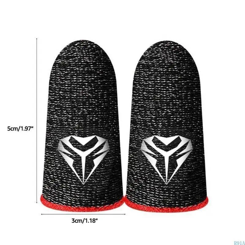 모바일 게임 컨트롤러 용 R91A 게임 핑거 슬리브, 0.3mm 전도성 실버 섬유 방지 통기성 게임 장갑