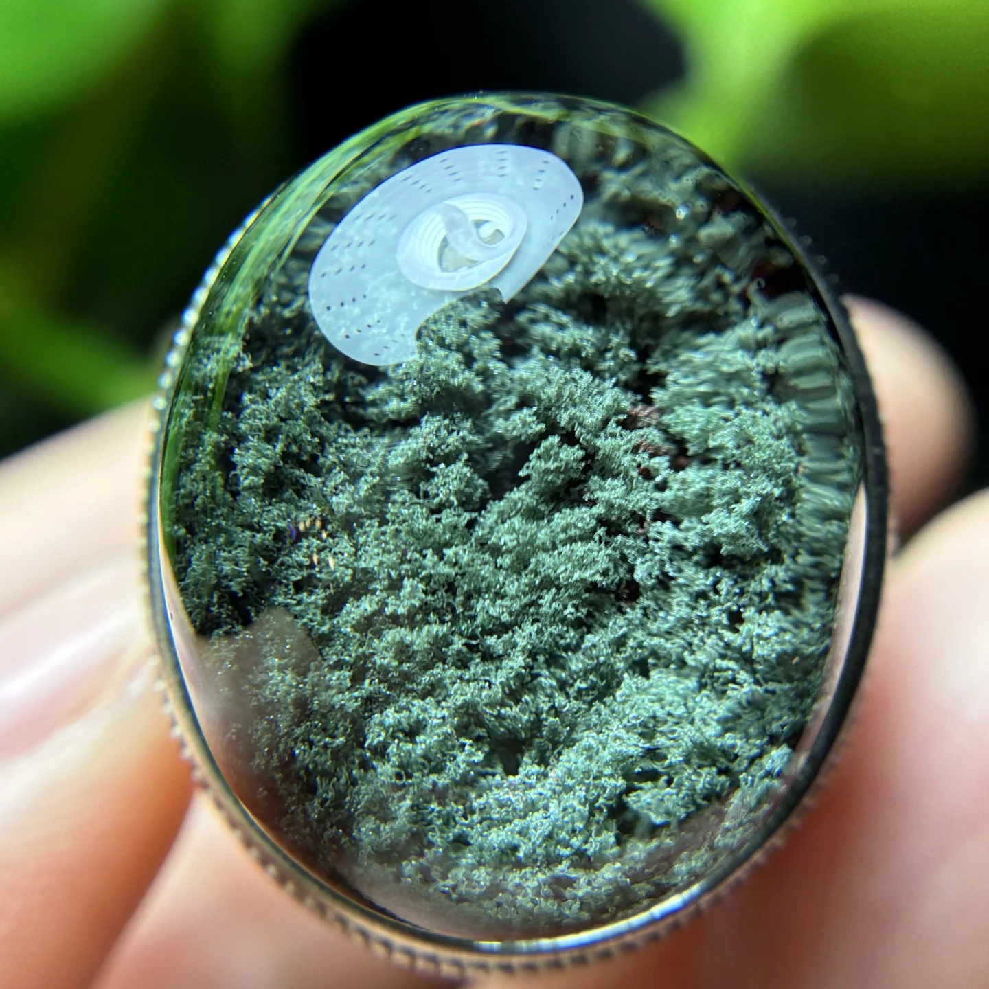 

Natural Green Phantom Adjustable Ring 25.1*21.2mm Men 925 Silver Bead Phantom Women Men Jewelry AAAAAA