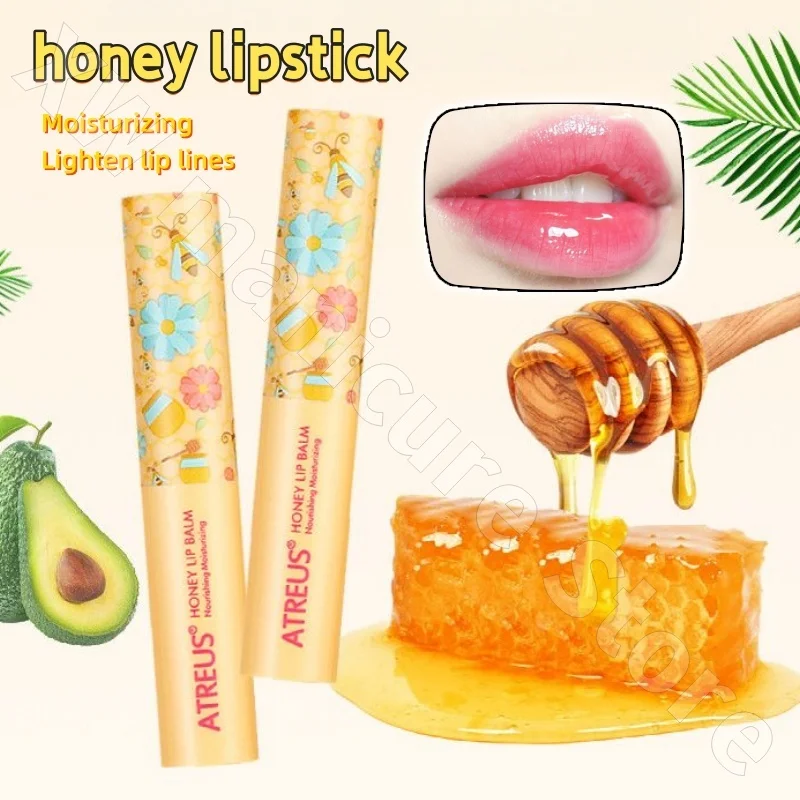 

Thai Atreus Honey Lip Balm Moisturizing Hydrating Colorless Anti-drying Peeling and Diluting Fine Lines for Men and Women 3.2g