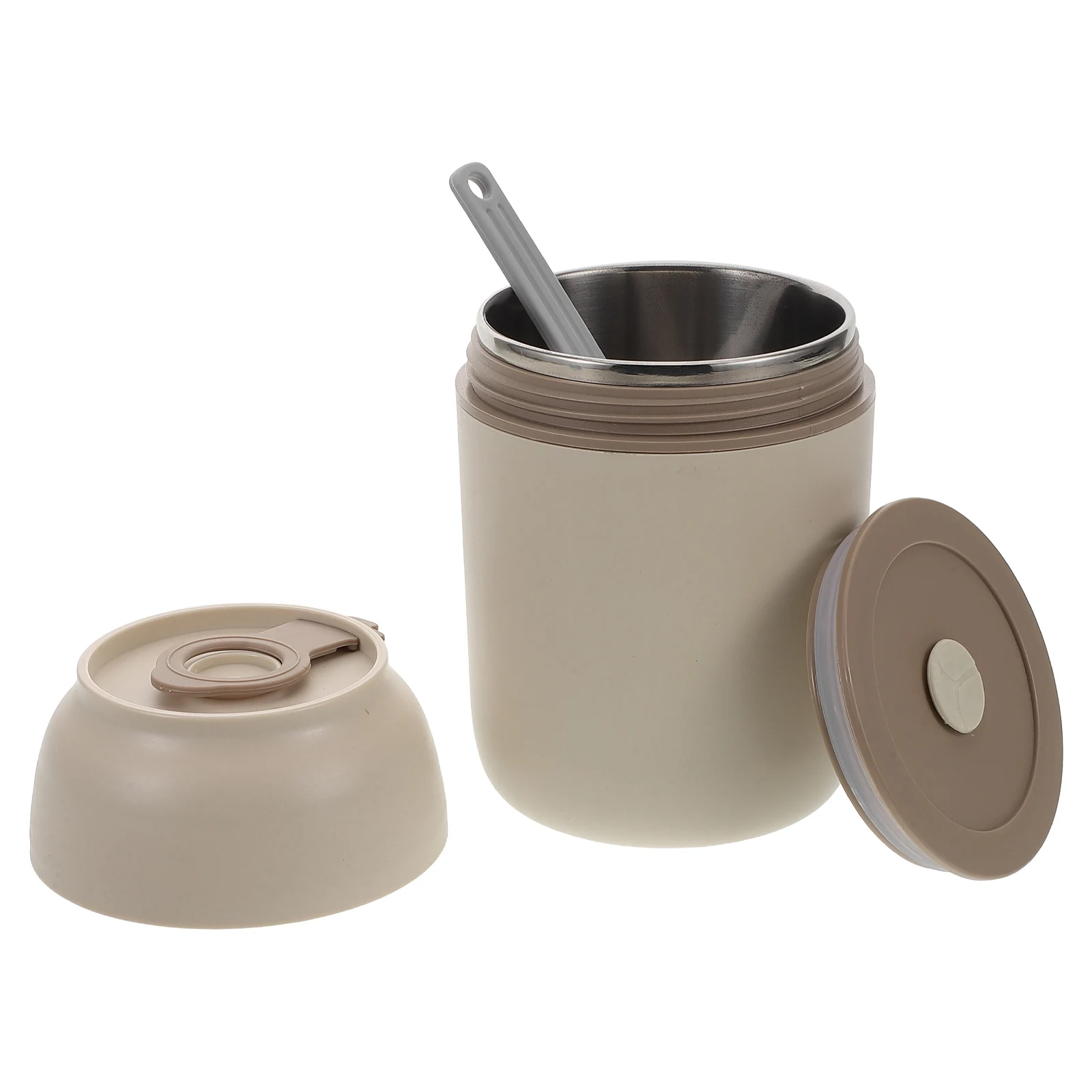 

Breakfast Cup Steel Milk And Cereal Cup Soup Mug Microwave Safe Porridge Bowl with Lid Spoon Portable Storage