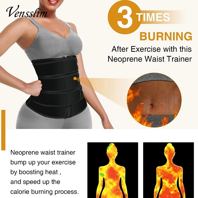 Waist Trainer for Women Neoprene 3 Strap Cincher Corset Trimmer Slimming Belt Body Shaper Workout Sport Girdle Faja Shapewear