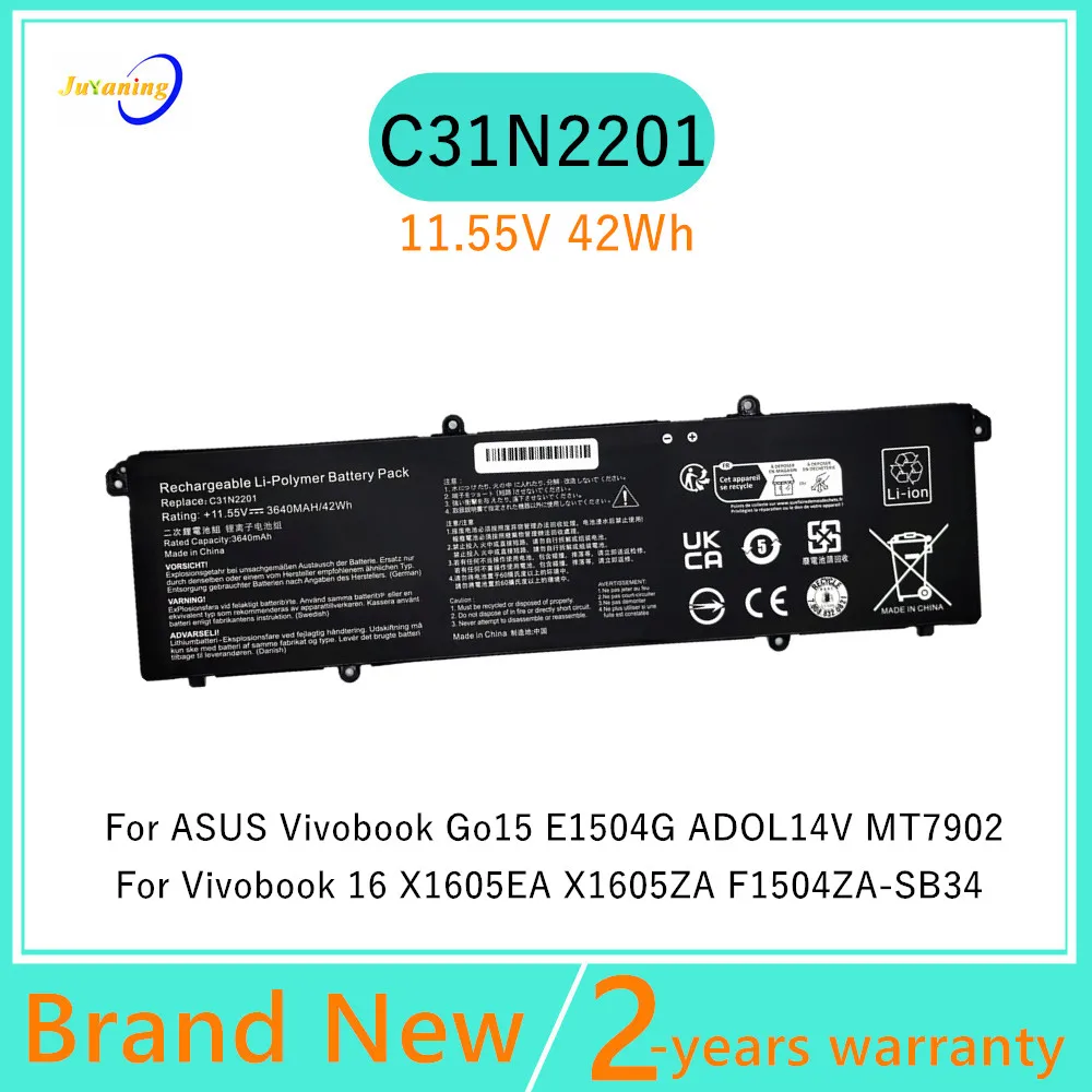 

Laptop Battery for ASUS Vivobook 15 X1504V X1504VA F1504 F1504ZA 16 S1605PA Go 15 E1504F E1504FA OLED X1405VA Series C31N2201