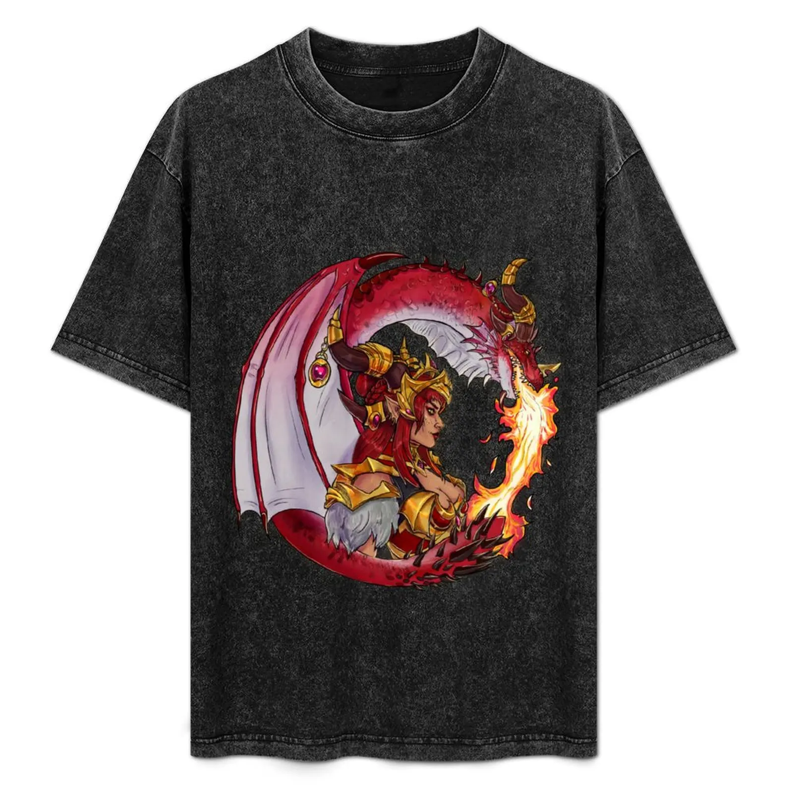 

alextrasza inspired circular dragon design T-Shirt summer shirt fashion shirts men workout shirt