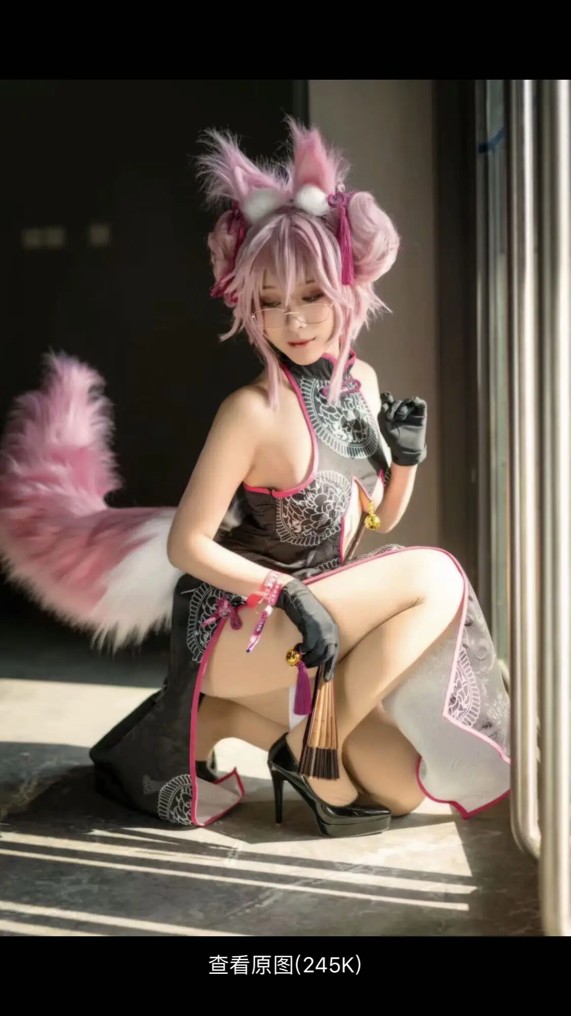 Game Fate/EXTRA Lancer Tamamo no Mae Pink Ears Tail Cosplay Props Halloween Christmas Fancy Party Costumes Accessories
