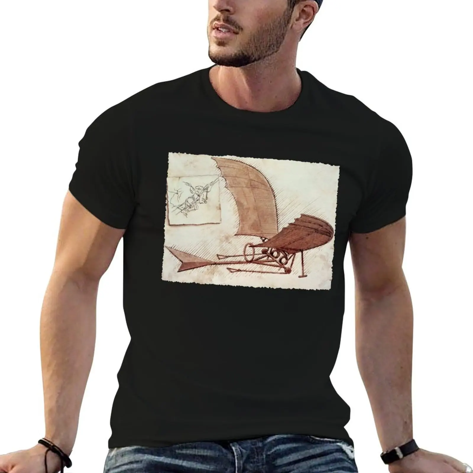 

Da Vinci's flying machine T-Shirt anime vintage t shirts anime clothes mens graphic t-shirts funny