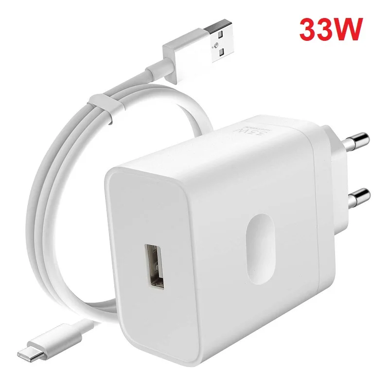 33W For OPPO SuperVOOC 2.0  Charger 11V 3A US/EU Charger Type-C Cable for OPPO Find X6 X5 Pro Reno 7SE 6 5 Super Vooc Charge