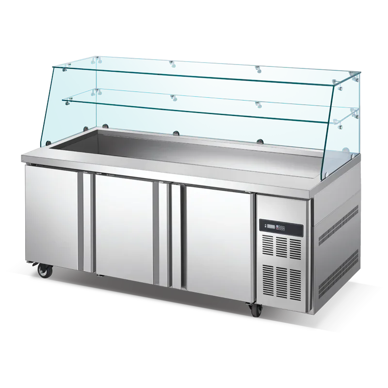 # Kommerzielle Küchenkühlgeräte aus Edelstahl, Salatwerkbank, Kühlschrank für Hotelrestaurant