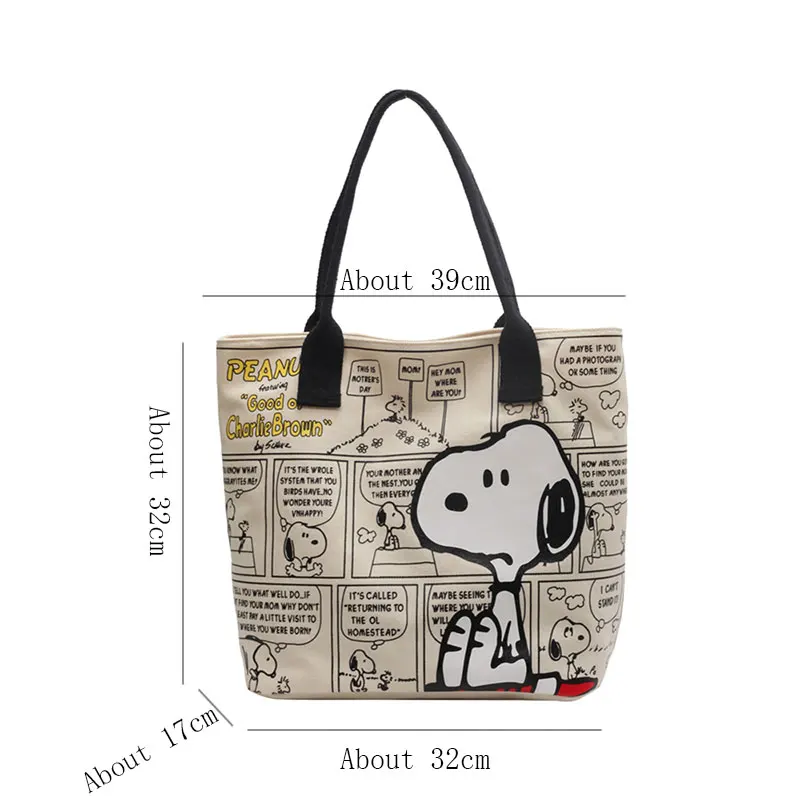 Canvas Bag For Women Snoopy High Capacity Bag Fashion Anime Cartoon Handbag Versatile One Shoulder Tote Bag Present For Girls