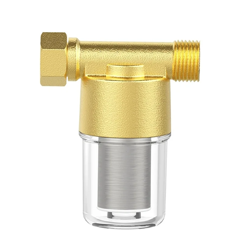 Fresh Reusable Brass Sediment Filter, Inline Water Washer Filter For Washing Machine, Shower, Garden Hose