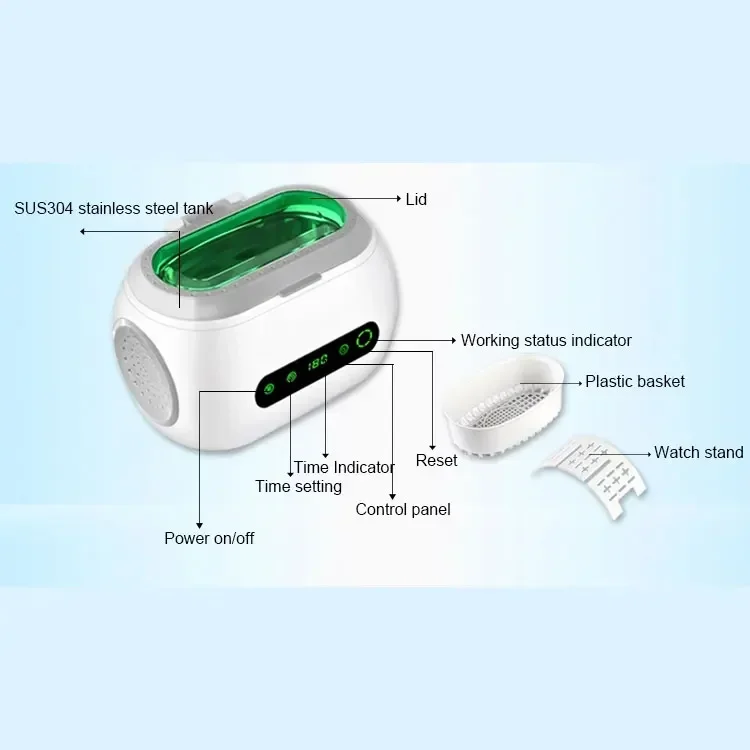 Draagbare 35W Beste Ultra Sonische Borstelwasmachine Kunstgebit Ultrasone Tanden Reiniger Voor Thuis