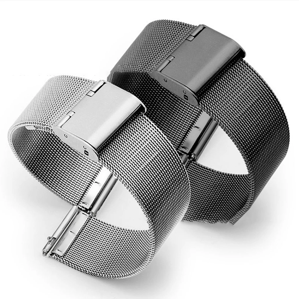 12-22mm Universally Milanese Watchband Quick Release Watch Band Mesh Stainless Steel Strap Wrist Belt Bracelet Black