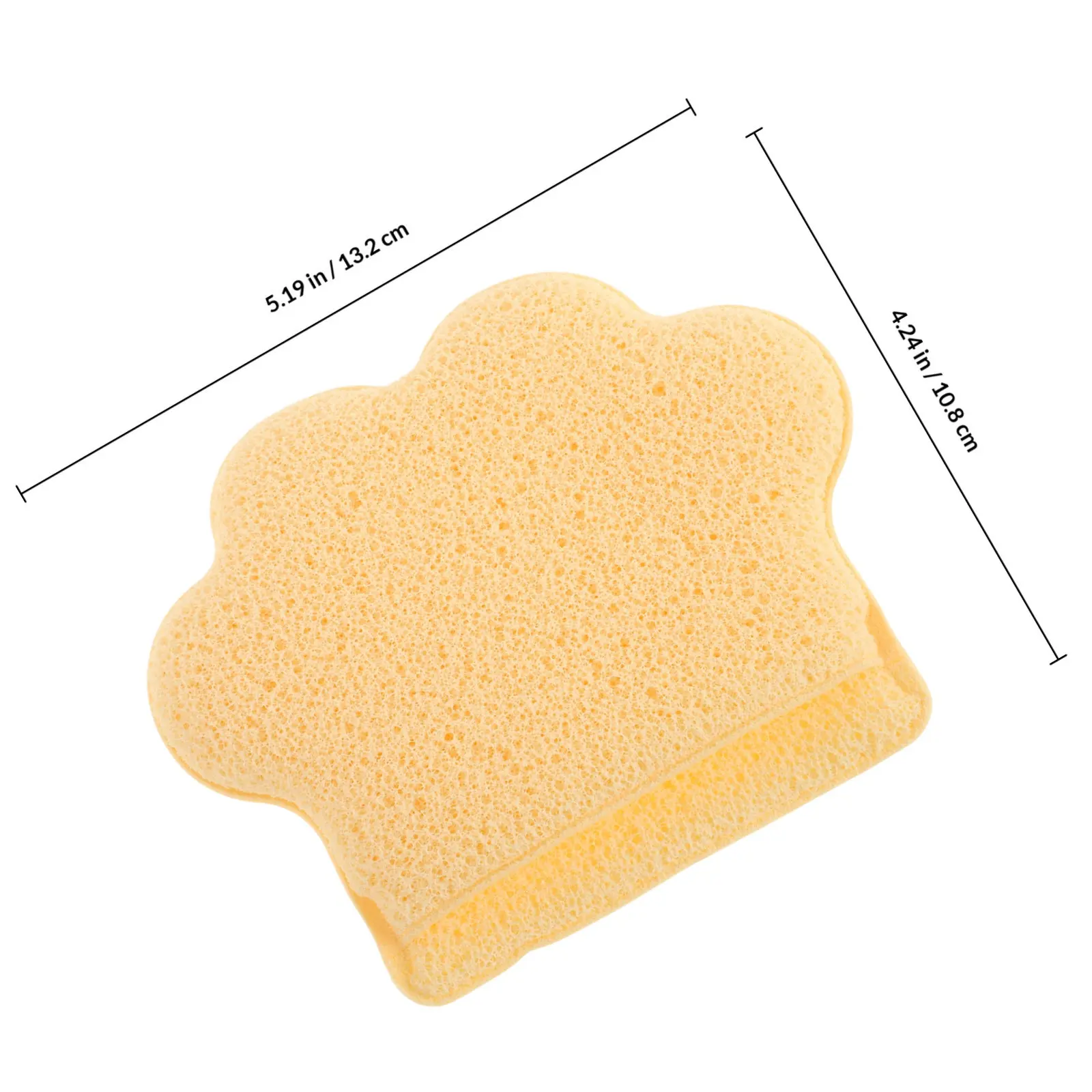 Reusable Cat Paw Sponge Facial Deep Cleaning Makeup Remover Soft Exfoliating Sponge Gloves Suitable for All Skin Types Yellow