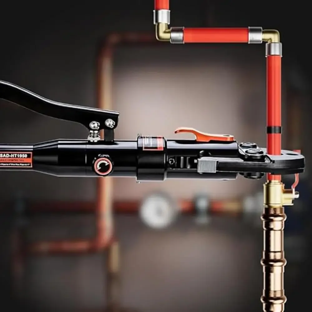 Strumento di crimpatura per raccordi per tubi idraulici Tubo in rame da 1/2", 3/4", 1" con manicotto F877 PEX Corpo in lega di alluminio 350 °   Testa girevole