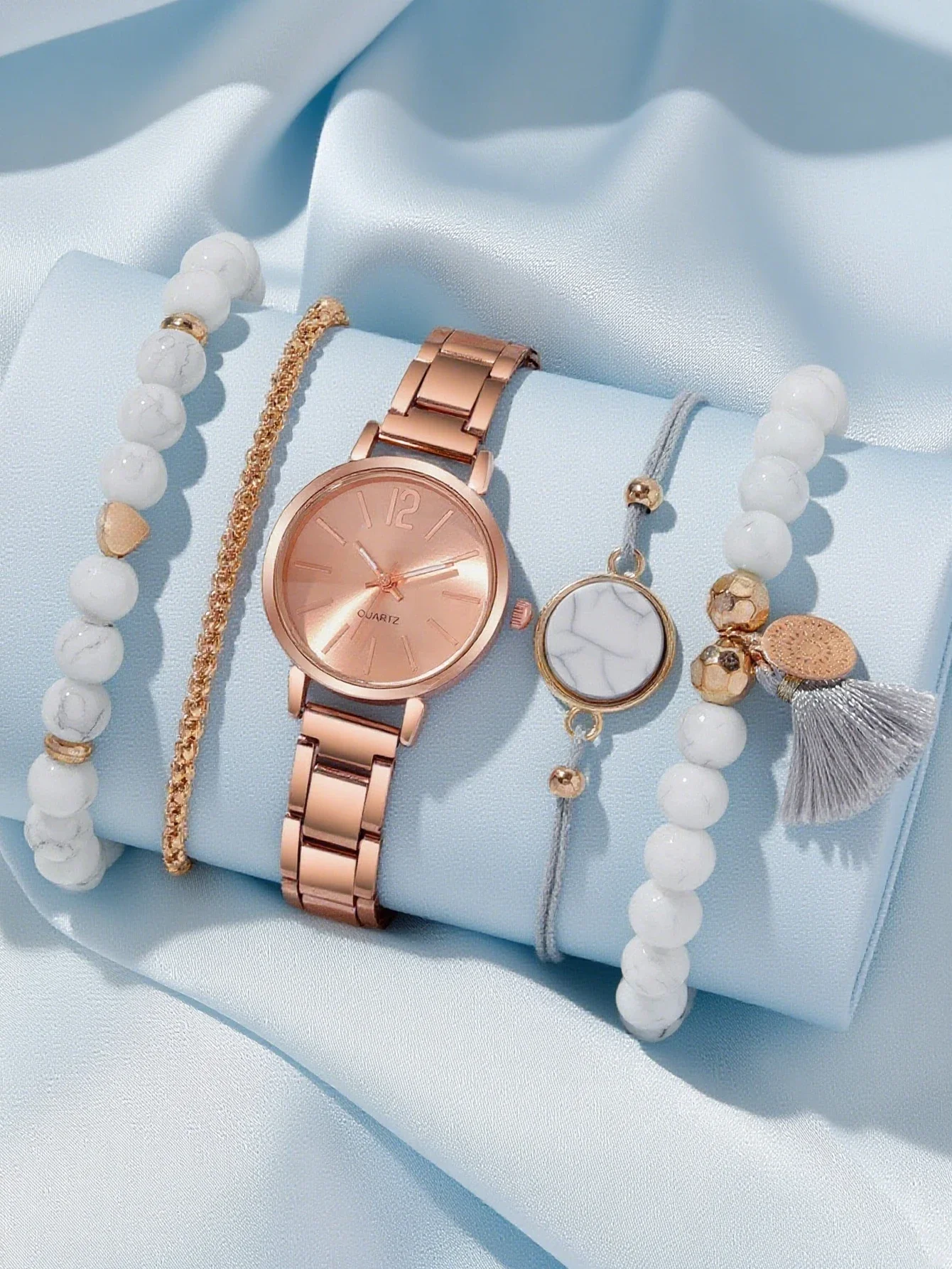 Popular Fashion Narrow Strap Gold Steel Strap Quartz Watch Women's Student Dial