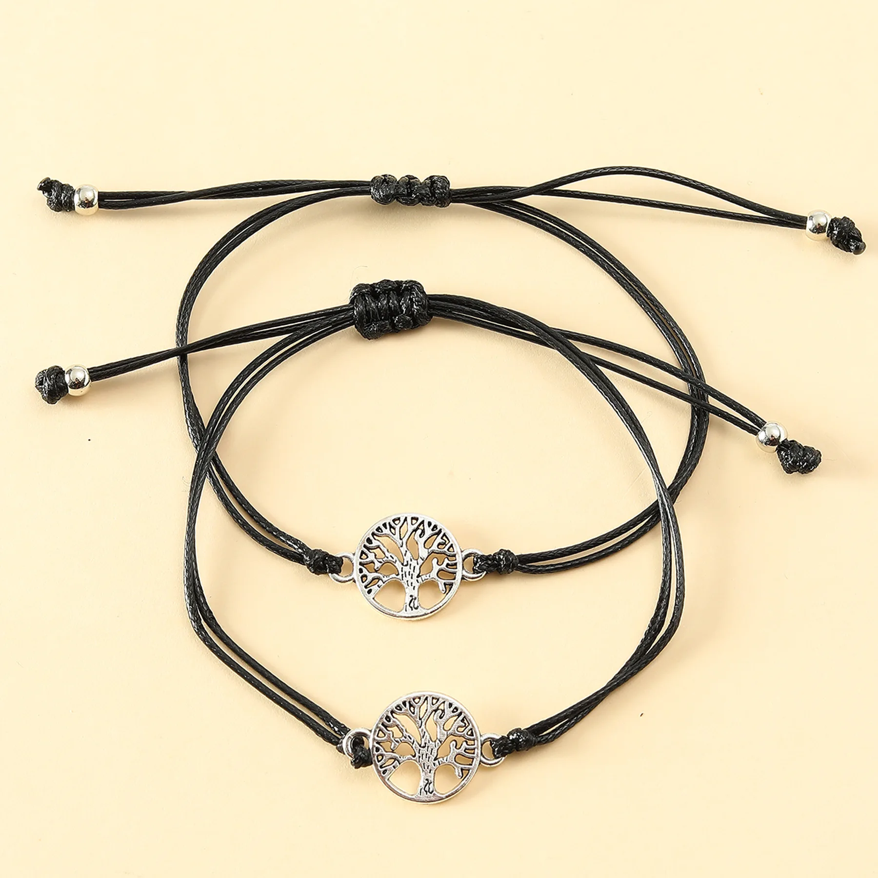 2023 New Life Tree Card Bracelet Versatile Alloy Family Life Tree Weaving Bracelet Gift Wholesale