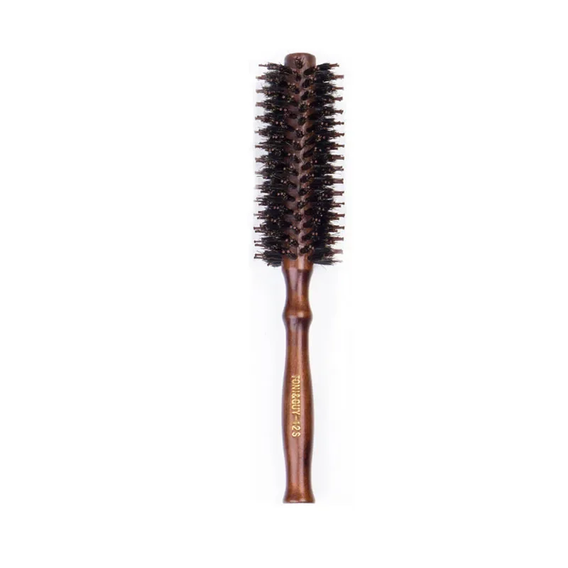 1pcs wooden handle anti-static round roll brush straight diagonal comb bristle round bucket curly hair brush hair styling tool