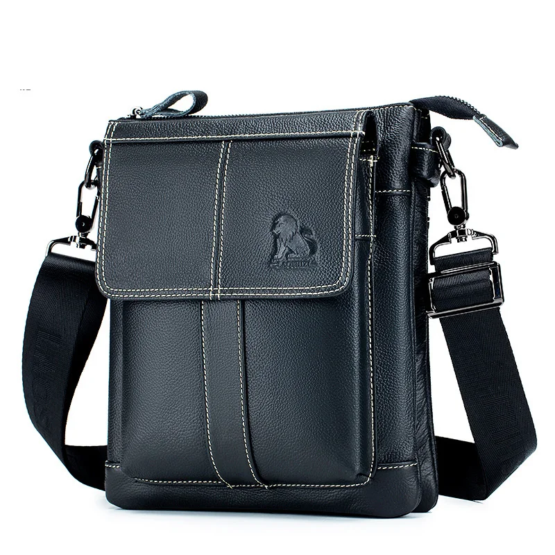 

Genuine Leather Men's Leather Shoulder Bag Crossbody Bag for Men Messenger for Work Business Satchel Travel