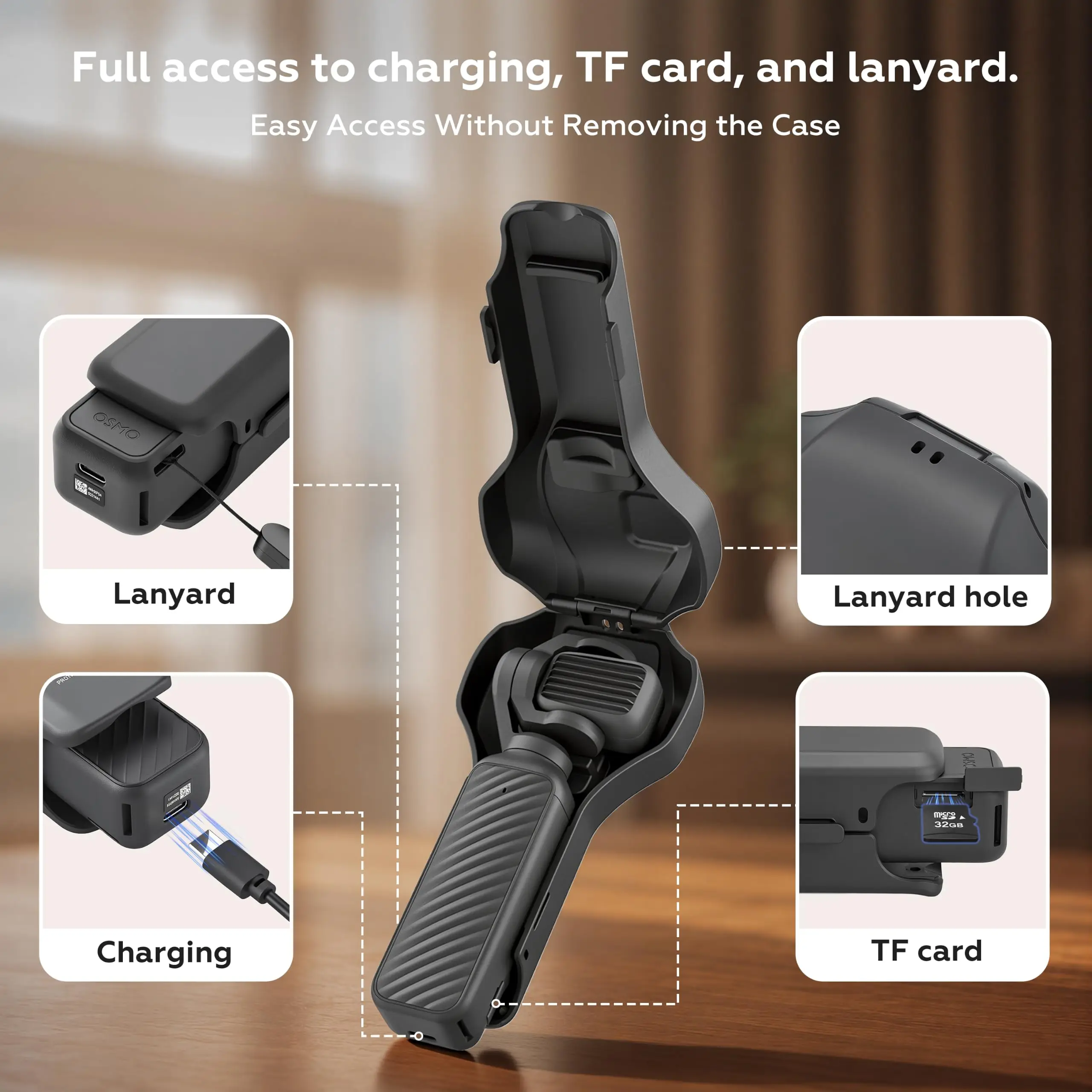 Pocket 4P Full Protective Cover Case for DJI Osmo Pocket 4 Pro Accessories Flip Quick-Open Anti-Scratch Hard Cover