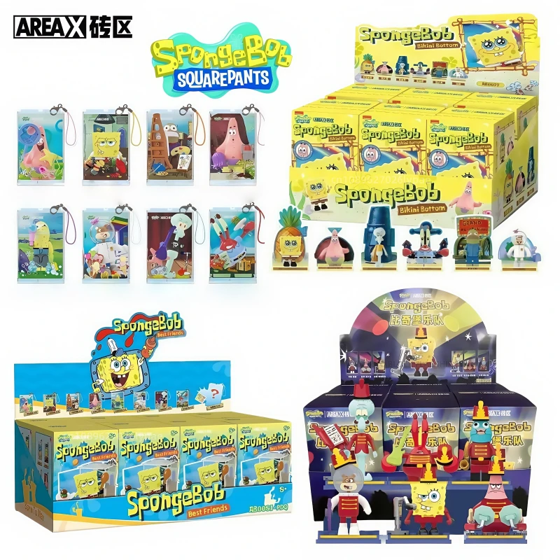 

Bikini Bottom's Day Hanging Assembled Building Blocks SpongeBob SquarePants with Model Kawaii Desktop Ornaments Holiday Gift