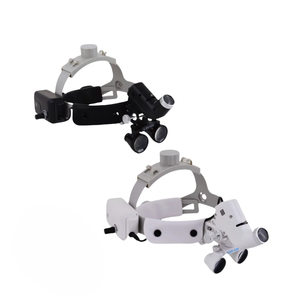 2.5X/3.5X Dental LED Light Lamp Binocular Loupes Brightness Spot Adjustable Dental Lab 5W Headlamp For Surgical Headlight