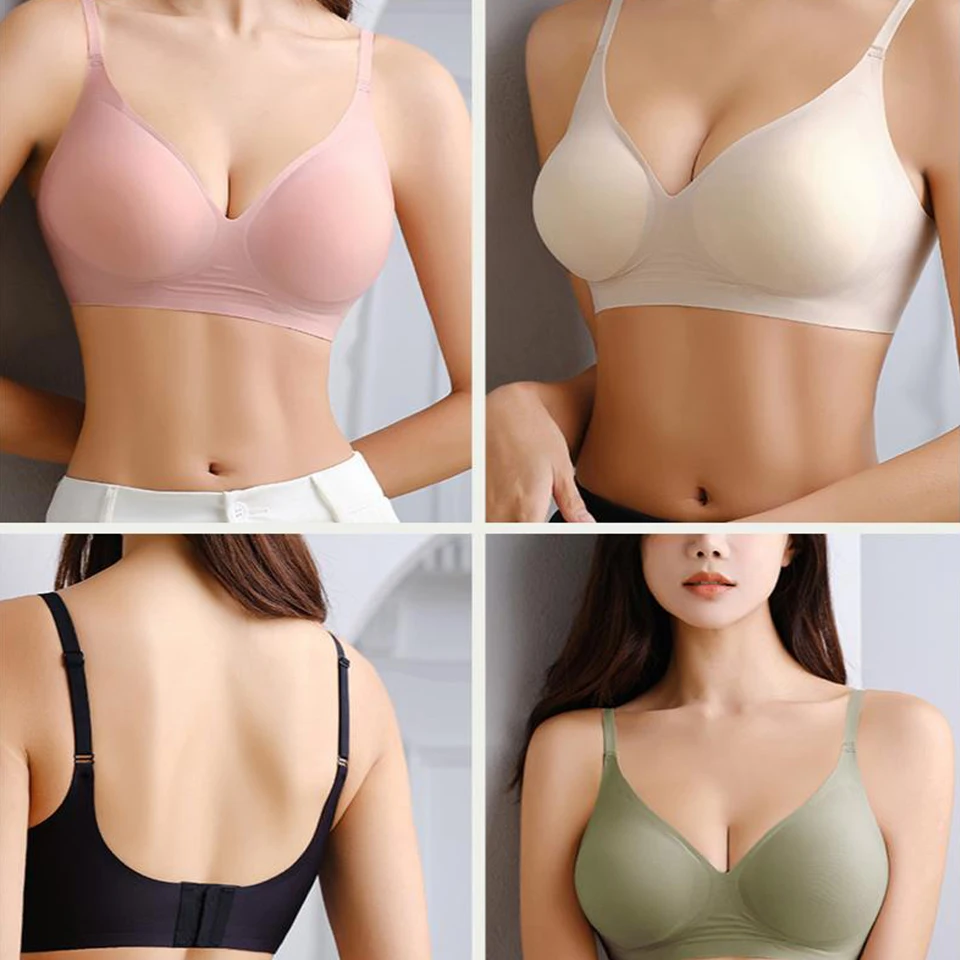 Womens Push Up Seamless Bras Sleeping Bra Non Wired Full Coverage No Underwire Comfy Low-Impact Sports Bras For Daily Wear