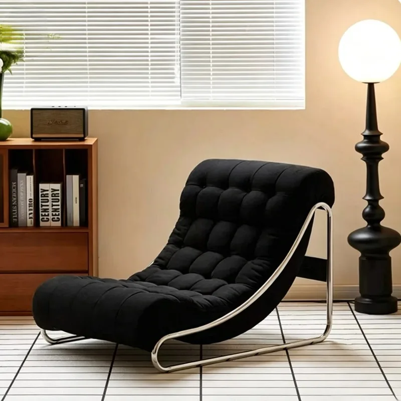 Reclining chair medieval stainless steel frame single sofa chair lazy chair