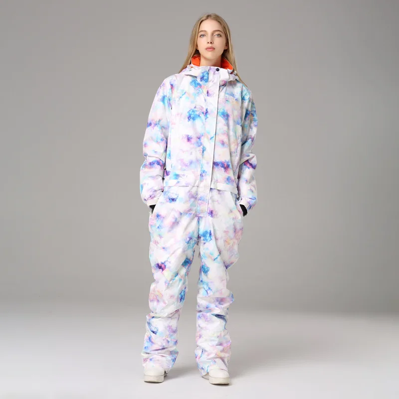 SEARIPE 2025 Tuta da sci monopezzo da donna Tuta da snowboard impermeabile antivento con fodera termica per sci alpino e freestyle