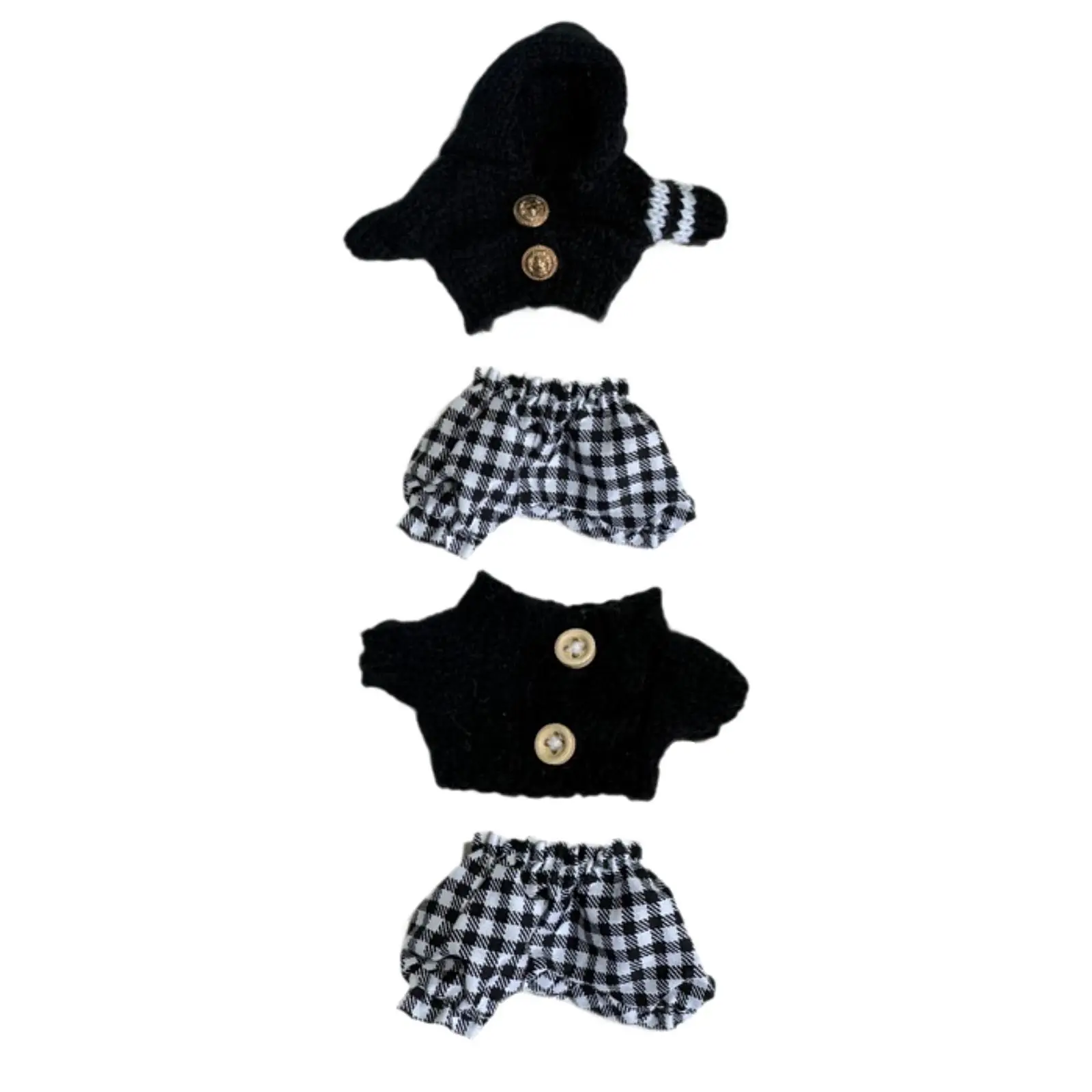 17cm Plush Doll Clothes Doll Outifit Dress up Fashion Comfortable Plush Doll Accessories Doll Sweater with Pants Doll Clothing