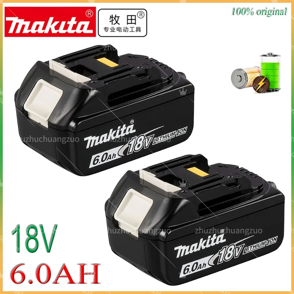 

makita-100% Original Rechargeable Power Tool Battery Replaceable LED Lithium-ion 6.0Ah 18V LXT 400 BL1860B BL1860 BL1850 BL1830