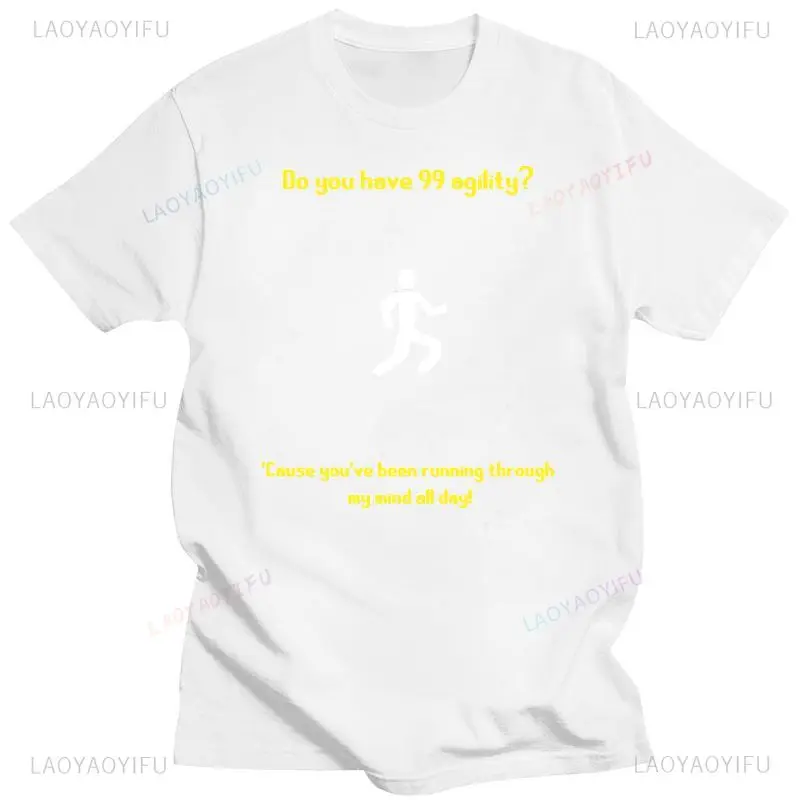 2024 New Run Runescaper Agility Pickup Line T Shirt autentica stampa pazza formale O collo maschile estetico Streetwear nuovo stile top