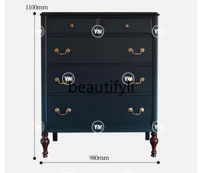 cqy Retro style solid wood locker Neoclassical storage cabinet Multifunctional cabinet can be customized