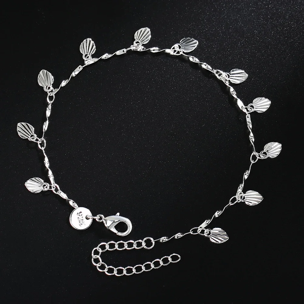

Charm 925 Sterling Silver Bracelets for Women Heart card Chain Fashion Wedding Party Girl student Christmas Gifts fine Jewelry