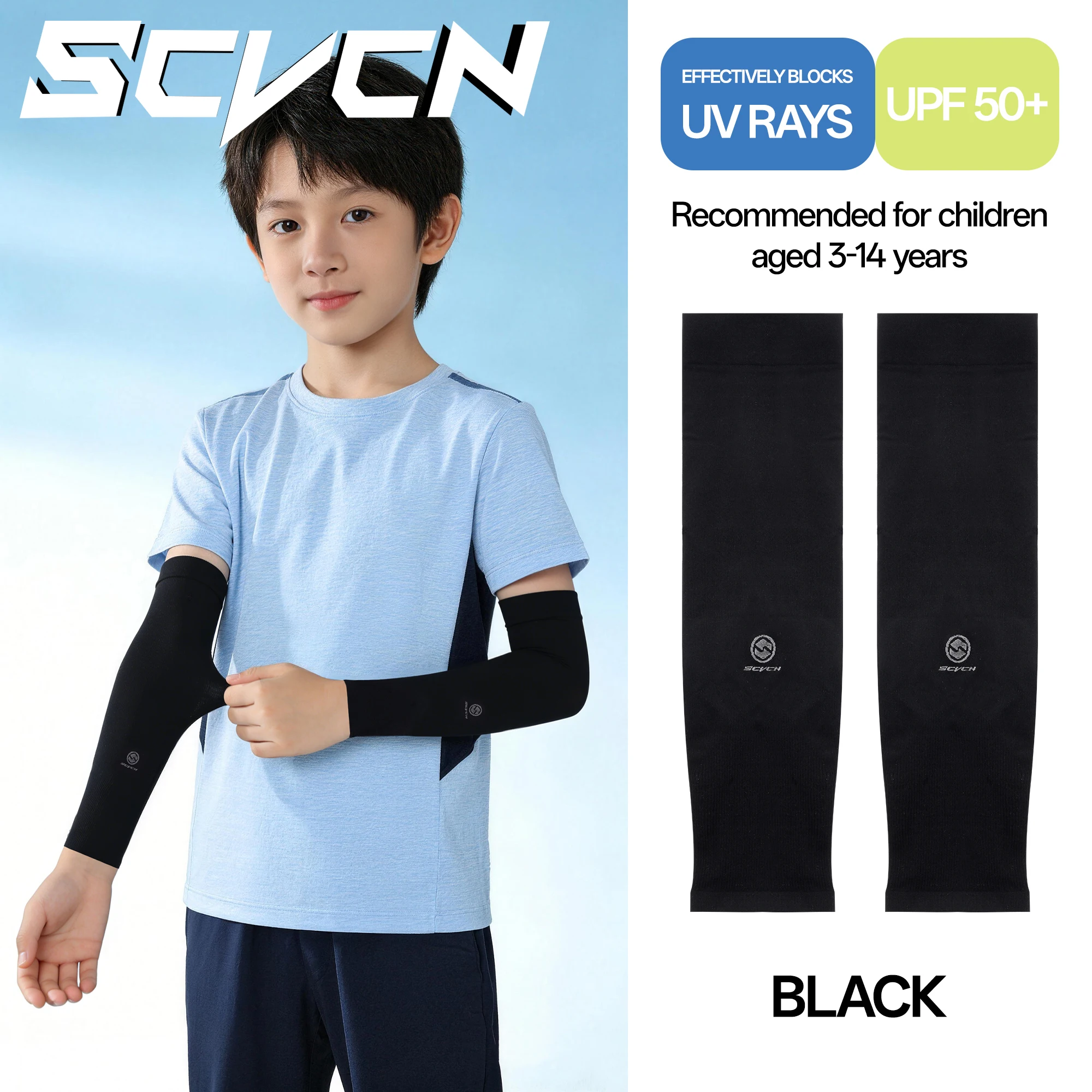 SCVCN Girls Arm Sleeves Kids Sleeve Boys Cycling Anti-UV Hiking Fishing Running Biking Ice Cover Cooling Fabric Cycling Outdoor